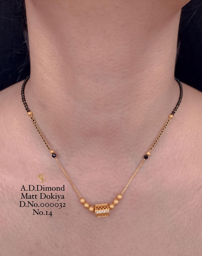 AD Diamond Golden Dokiya Mangalsutra 4 Wholesale Price In Surat
